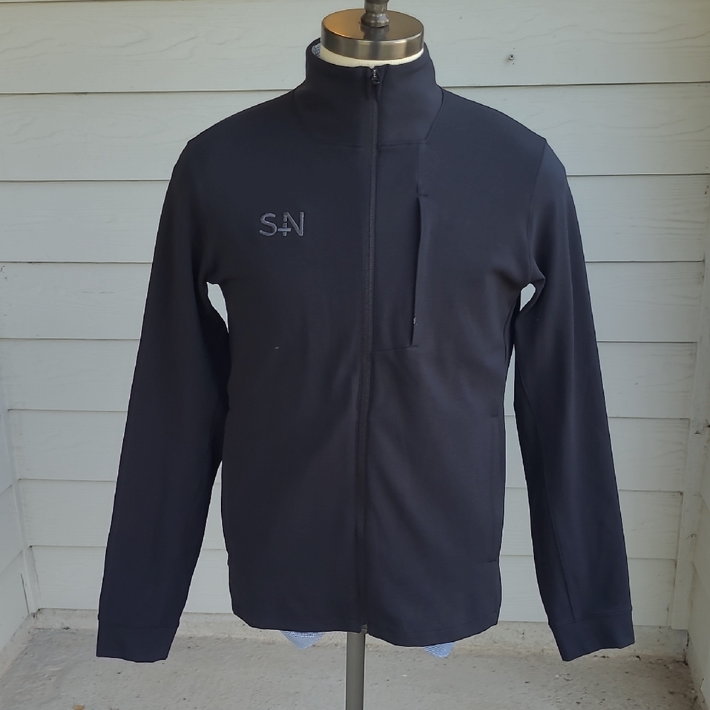 LULULEMON Black Dark Grey Front Zipper Mens Medium Full Zip‎ Athletic Jacket